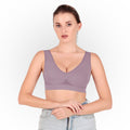 Women's Purple Seamless Lightly Padded High Support Sports Bra