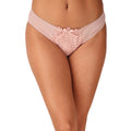 Women's Floral Lace Thong Panty – Soft Stretch, Breathable & Comfortable Everyday Wear - Pink