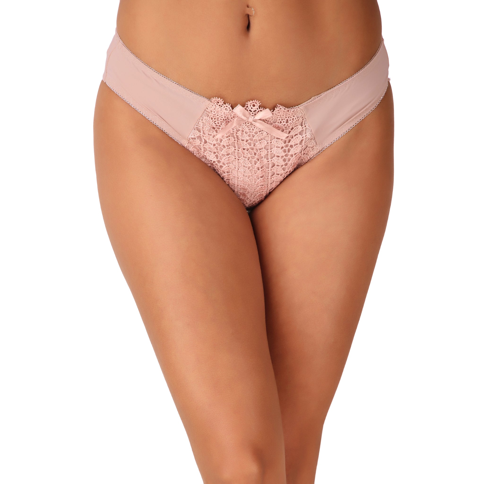 PinkWomen's Floral Lace Thong Panty – Soft Stretch, Breathable & Comfortable Everyday Wear - Pink