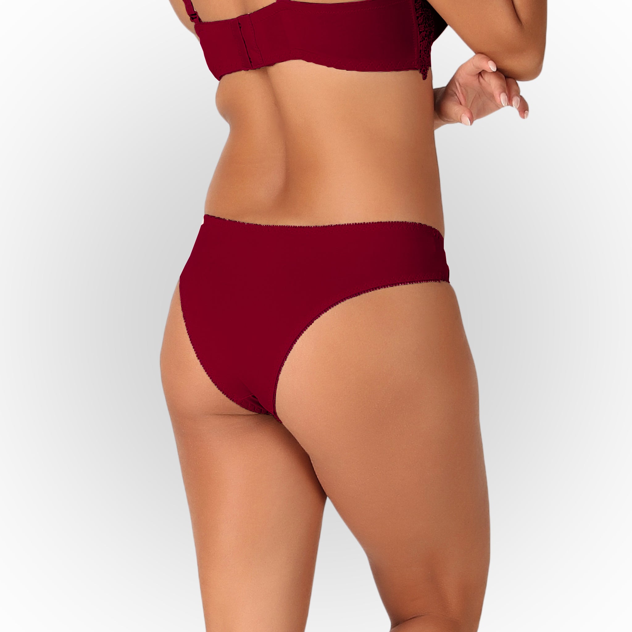 Women's Floral Lace Thong Panty – Soft Stretch, Breathable & Comfortable Everyday Wear - Rose red