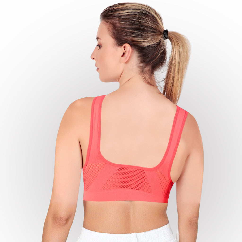 Women's Rust Seamless Lightly Padded High Support Sports Bra