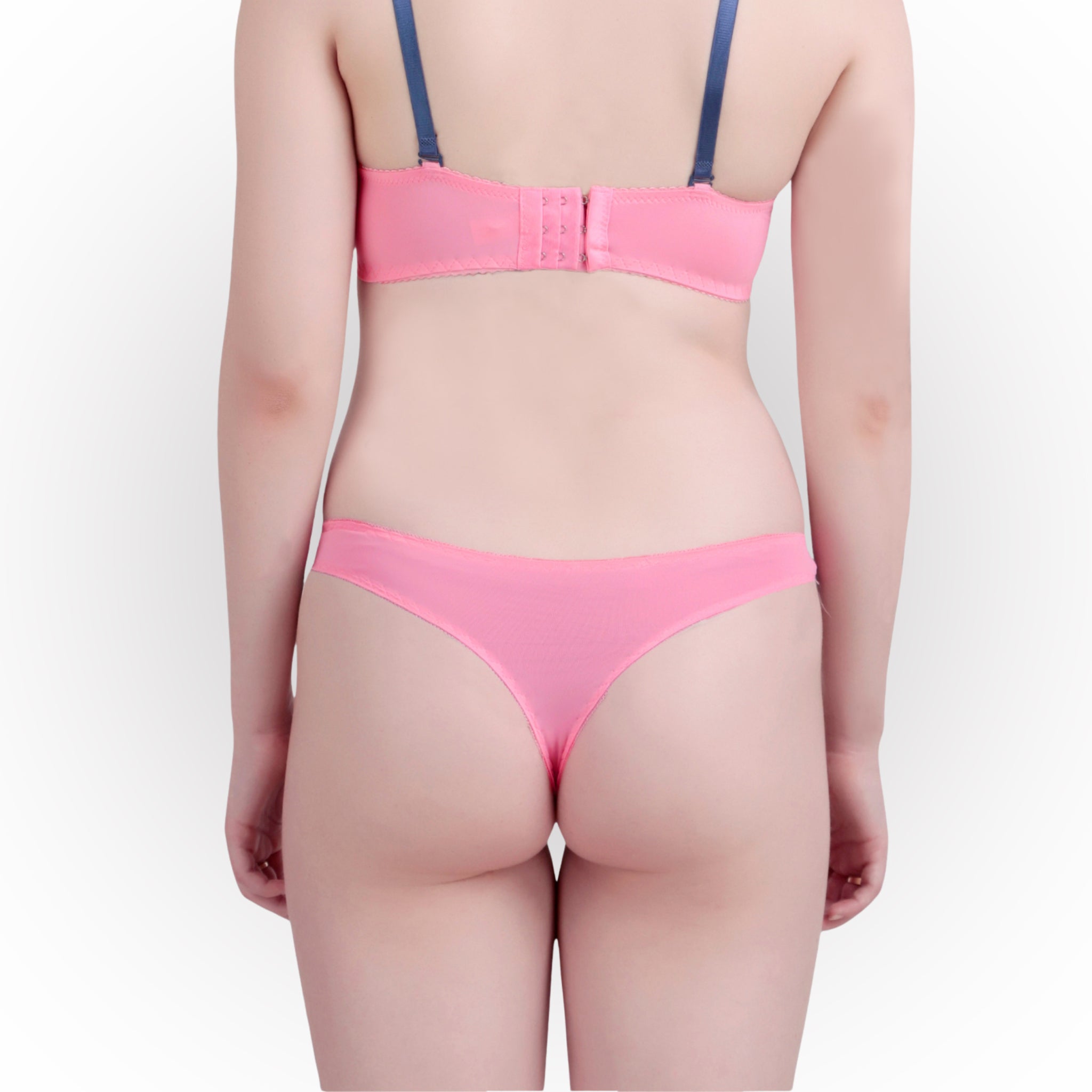 Women's Floral Lace Thong Panty – Soft Stretch, Breathable & Comfortable Everyday Wear - Pink Light Blue