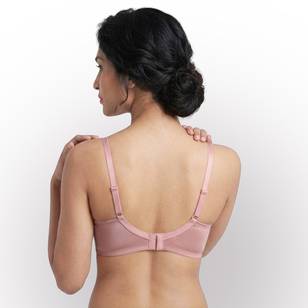 Women's Pink Floral Print Lace Padded Underwired Bra with Comfortable Full Coverage