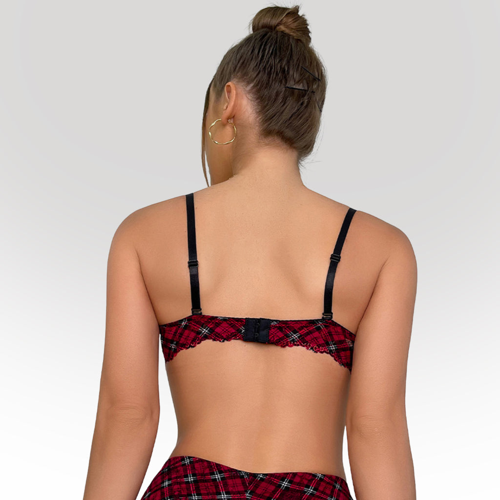 Women's Premium Red Self-Design Floral Lace Underwired Heavily Padded Medium Coverage Bra with Adjustable Straps