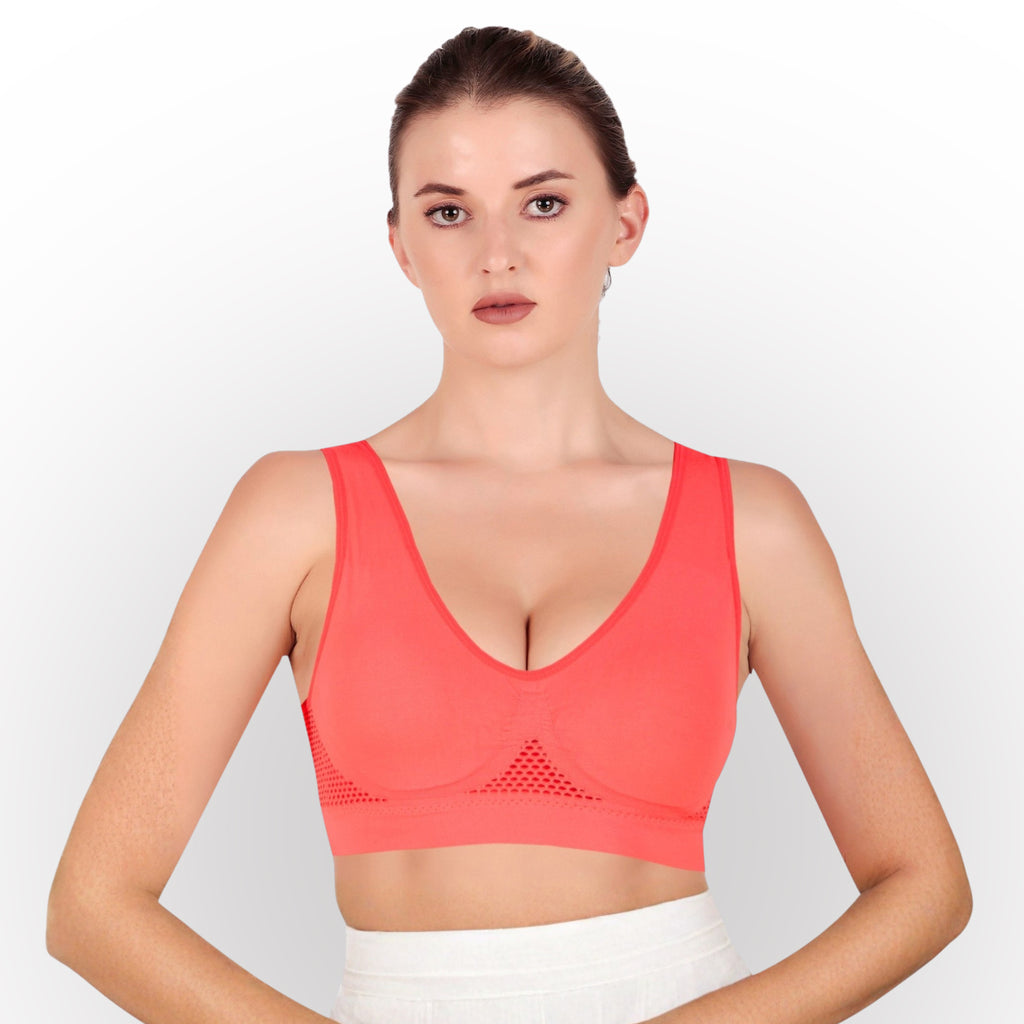 Women's Rust Seamless Lightly Padded High Support Sports Bra