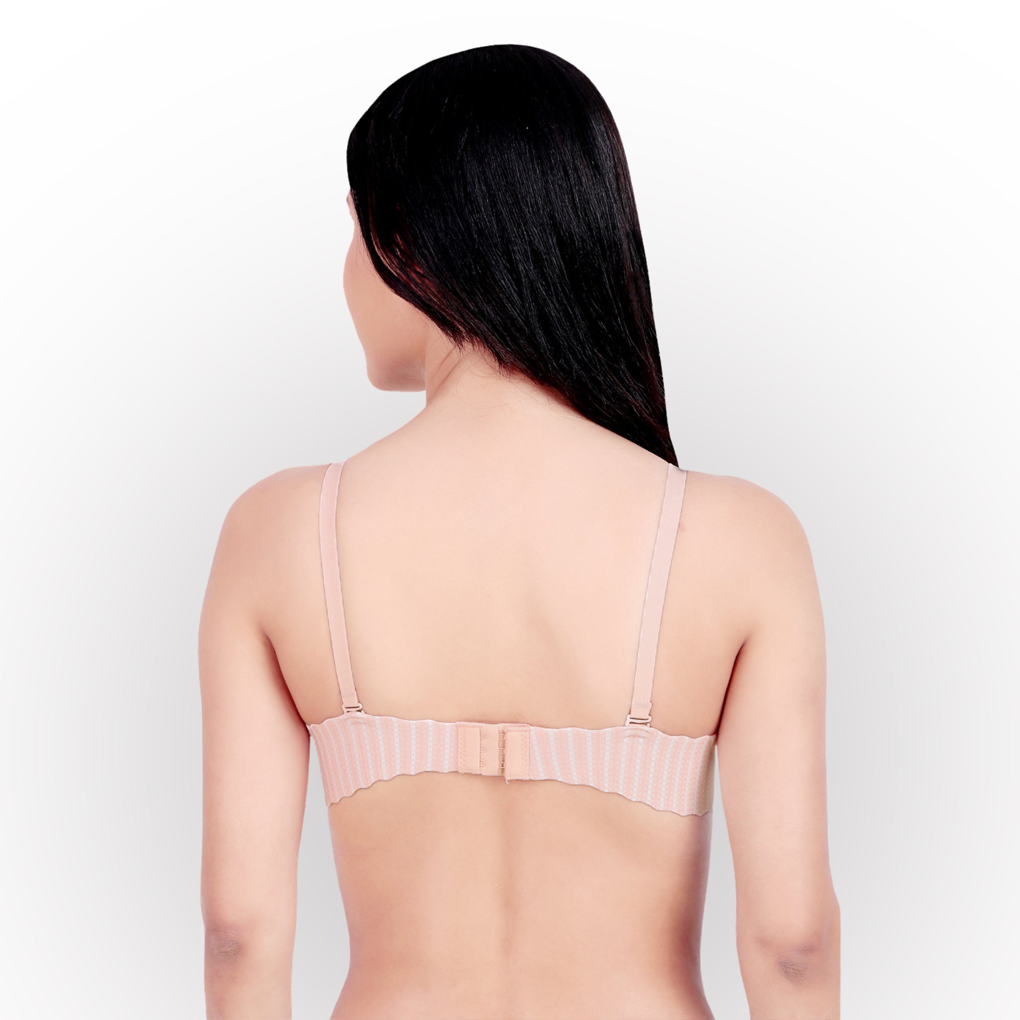 Women's Textured Check Pattern Push-Up Padded Underwired Bra - Pink White Check