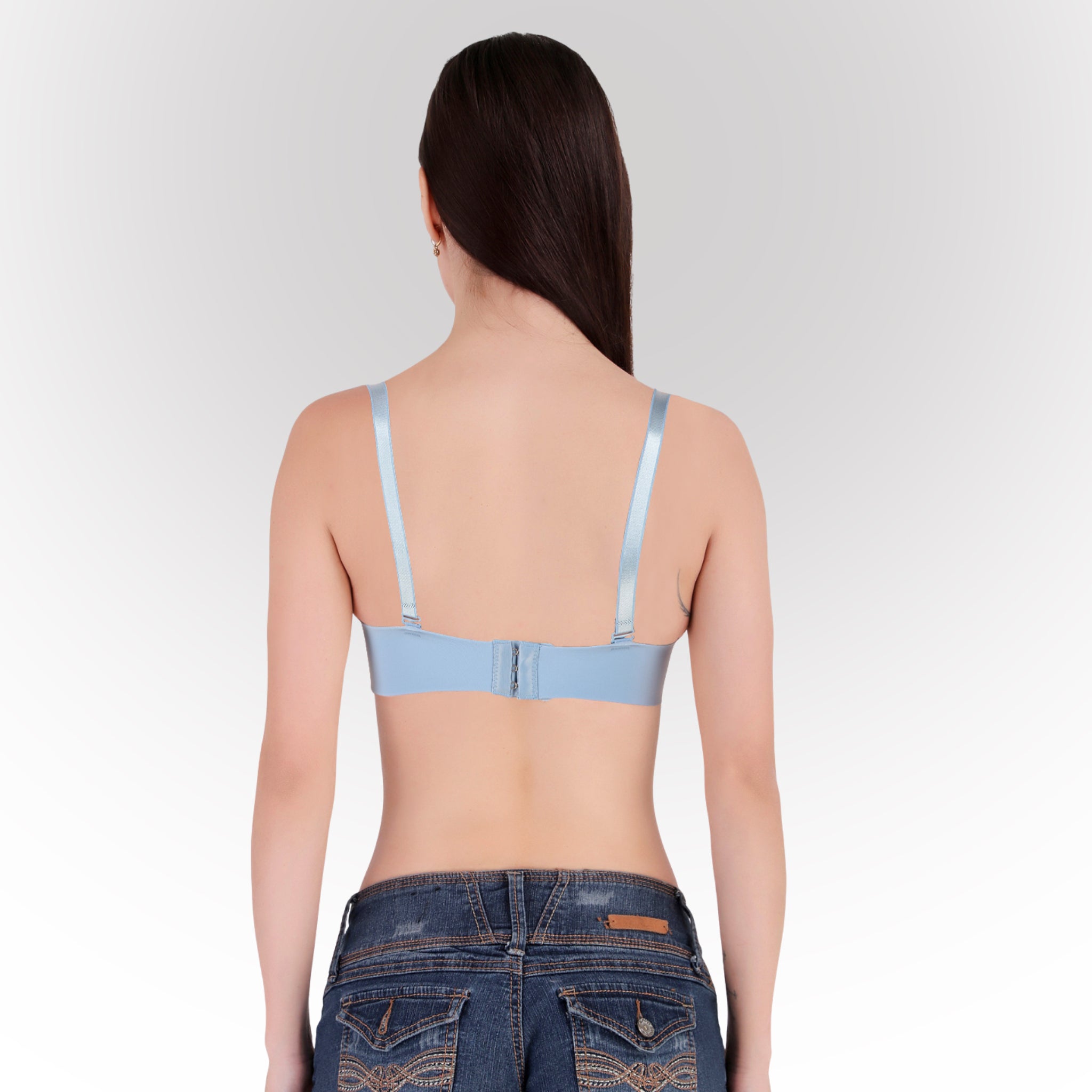Women's Blue Seamless Push-Up Padded Strapless Multiway Bra