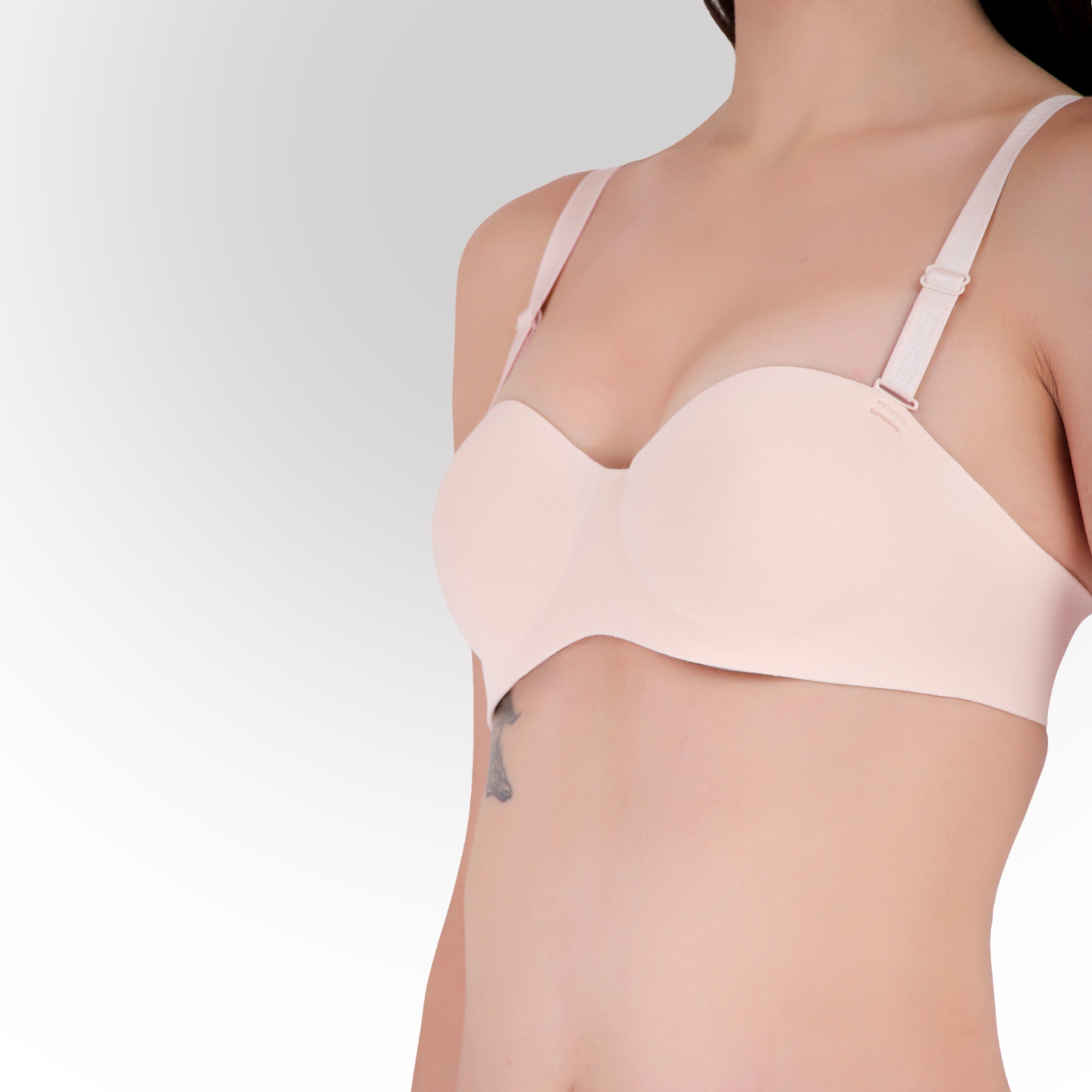 Women's Pink Seamless Push-Up Padded Strapless Multiway Bra