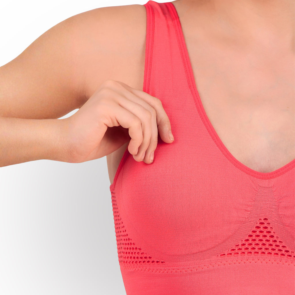 Women's Rust Seamless Lightly Padded High Support Sports Bra