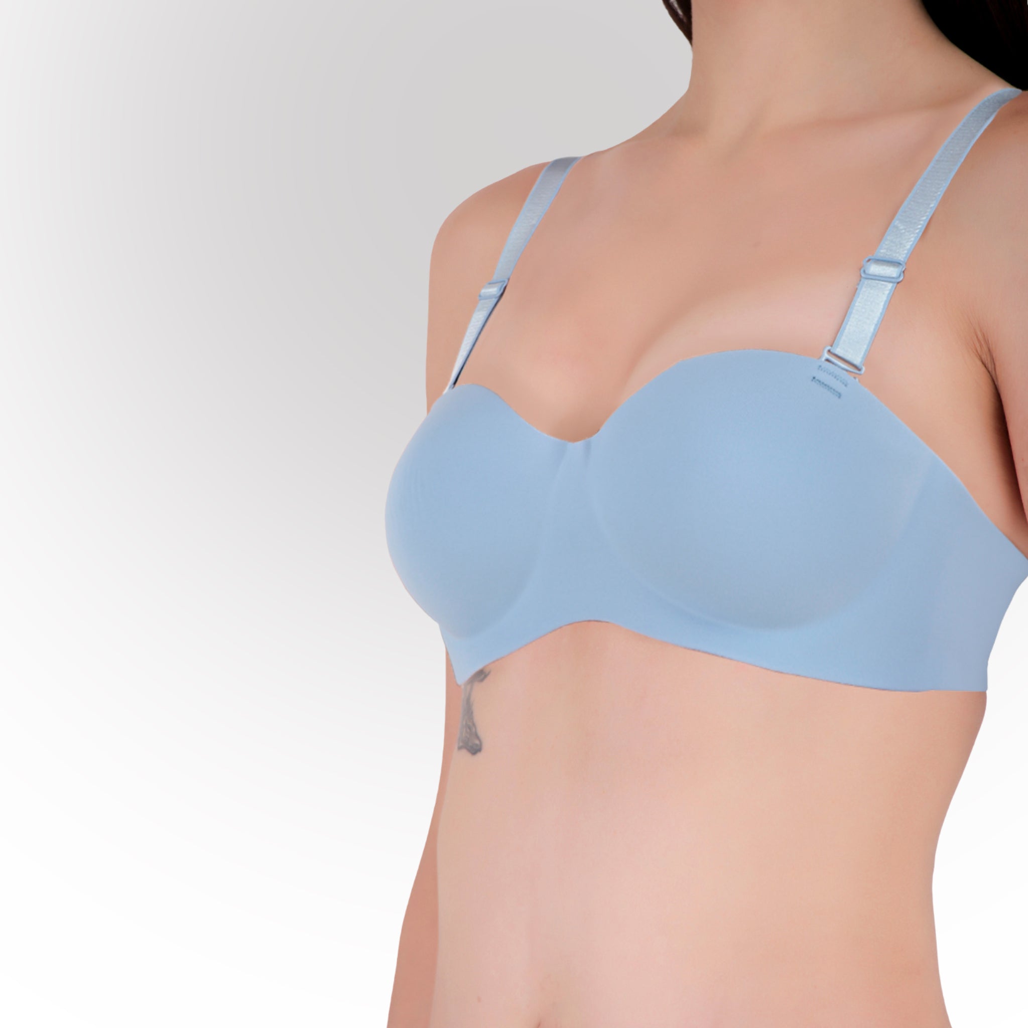 Women's Blue Seamless Push-Up Padded Strapless Multiway Bra