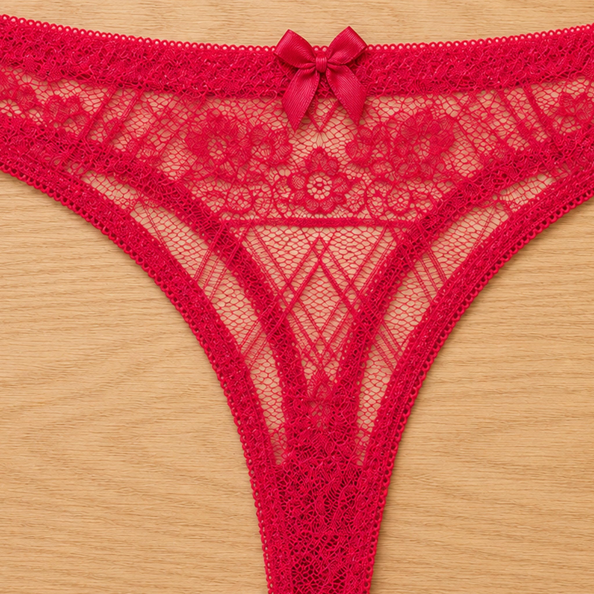 Women's Floral Lace Thong Panty – Soft Stretch, Breathable & Comfortable Everyday Wear