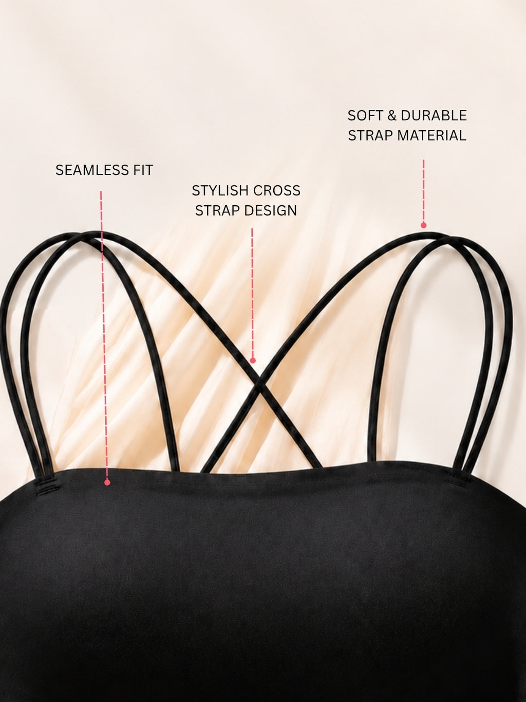 Secret Lives Women's Cross Strap Bralette Bra – Full Coverage, Lightly Padded, Non-Wired