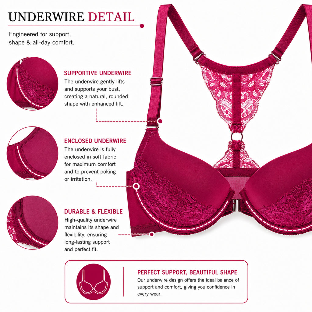 Women's Lace Padded Underwired Bra & Bikini Panty Lingerie Set