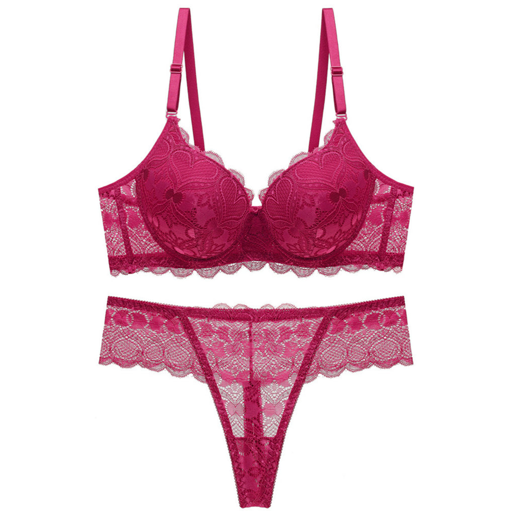 Padded Wired Lingerie Set 0138 Rose dimond Heart