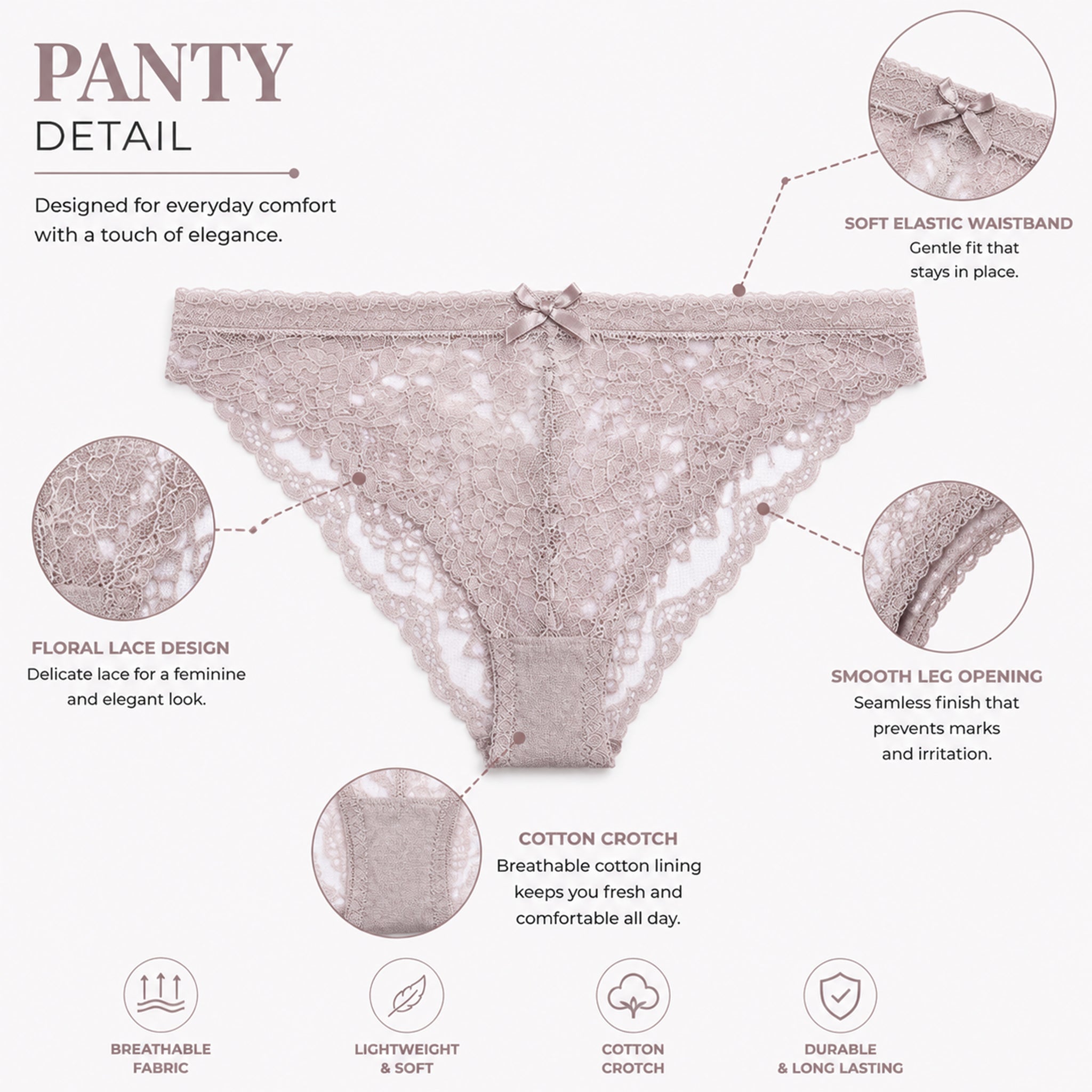 Women's Skin Self-Design Lace Underwired Heavily Padded Lingerie Set