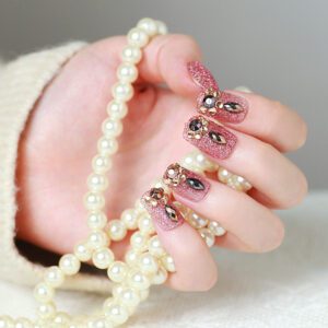 Dark Pink Shimmer nail design