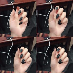 Black Matte Coffin Nail