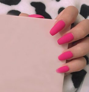 Hot pink nail design