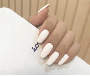 White Matte Coffin Nail