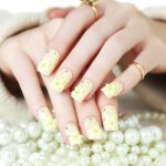 yellow plum blossom self adhesive jewelry fake-nail