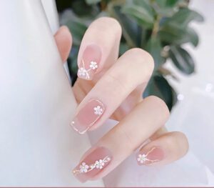 Translucent Matte Pink nail design