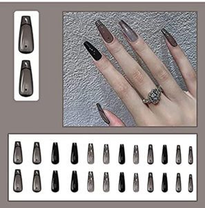 Gloss Translucent black nail design