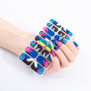 Blue combo with black yellow white pink color design