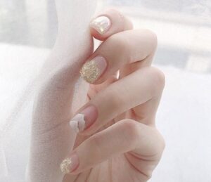 Sky Glitter nail design