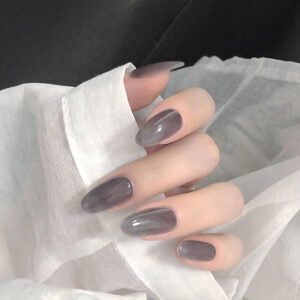 Gloss Grey nail design