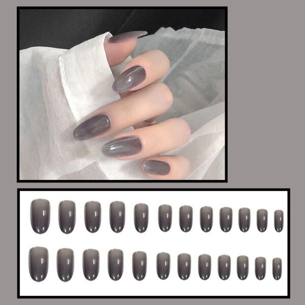 Gloss Grey nail design