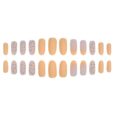 Buy Secret Lives® acrylic press on nails designer artifical nail extension matte almond shape light orange and skin color design 24 pieces set with kit Online at Low Prices in India