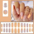 Buy Secret Lives® acrylic press on nails designer artifical nail extension matte almond shape light orange and skin color design 24 pieces set with kit Online at Low Prices in India