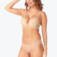 Buy Skin Lace Embroidery Underwear Thin Underwire Padded Push Up Bra