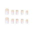 Buy White Ombre & Cream Color with Studs 24 Pieces Nail Set