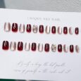 Secret Lives|Cats Eye Artificial Dark Red Color Press on Nails