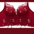 Secret Lives Padded Red Bralette Set for Women Without Rims