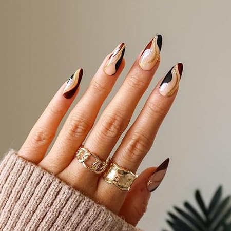 Black & Golden - false fingernails