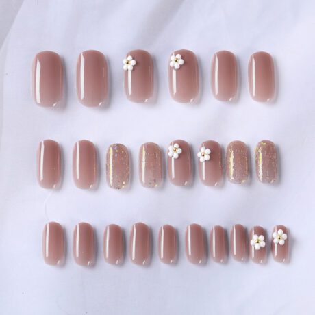 Brown Color artificial nails