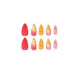 Buy Matte Mango Color with Leaves Design Reusable Fake Nail