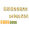 Buy Mustard Flower & Dot Design Artificial Acrylic Nails Online