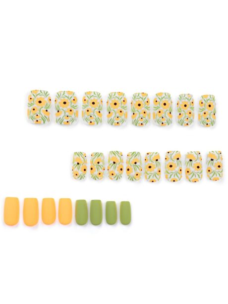 Sunflower – artificial acrylic nails