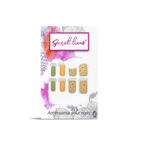 Sunflower – artificial acrylic nails